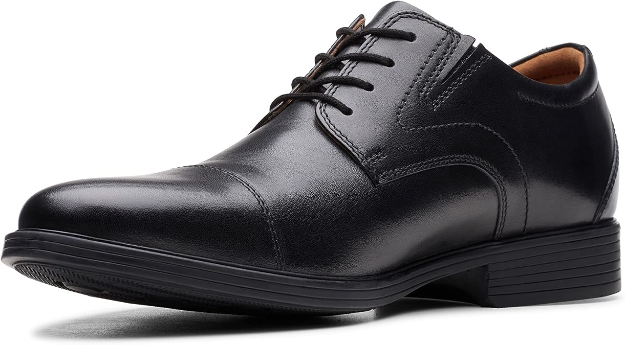Clarks Whiddon Cap Black Leather 11 EE - Wide