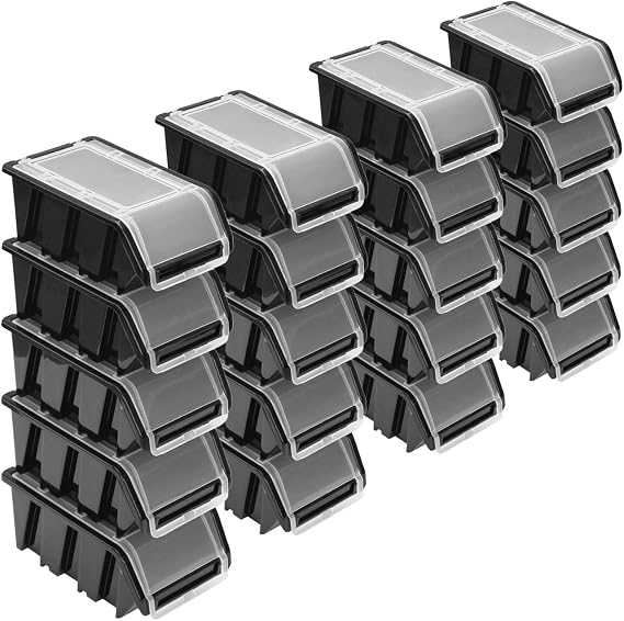 Stacking Box Set - 10x Stacking Box with Lid 155 x 100 x 70 mm - Display Box Stacking Box Storage Box