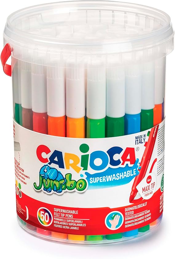 Carioca Jumbo Super Washable Felt Crayon 50 Piece