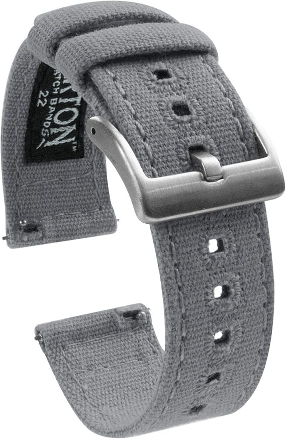 Barton Canvas Quick Release Watch Band Straps - Choose Color & Width - 18mm, 19mm, 20mm, 21mm, 22mm, 23mm, or 24mm