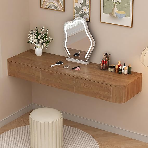 Floating Makeup Vanity Desk with Storage Drawers, Wall Mounted Vanity