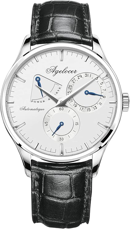 Agelocer Top Brand Men's Ultra-Thin Automatic Mechanical Calendar Watch, Ri: 4101a1, mechanic