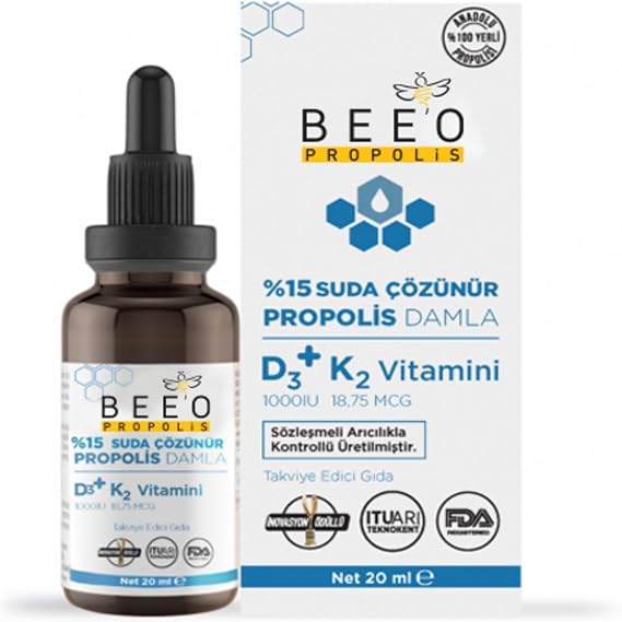 BEE'O UP Propolis D3+K2 Suda Çözünebilir Damla%15 20ml