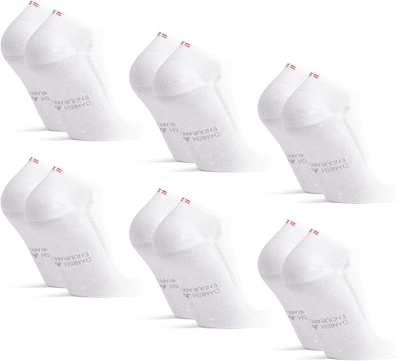 DANISH ENDURANCE Bamboo Ankle Socks, Breathable, 6 Pack