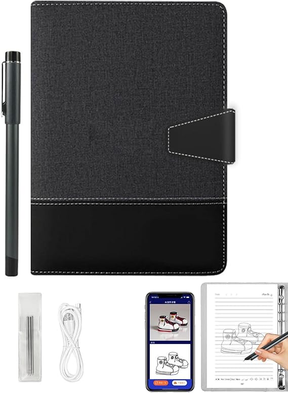 Synkanote Digital Notepad with A5 Erasable Paper Refill + 5 Spare Refills