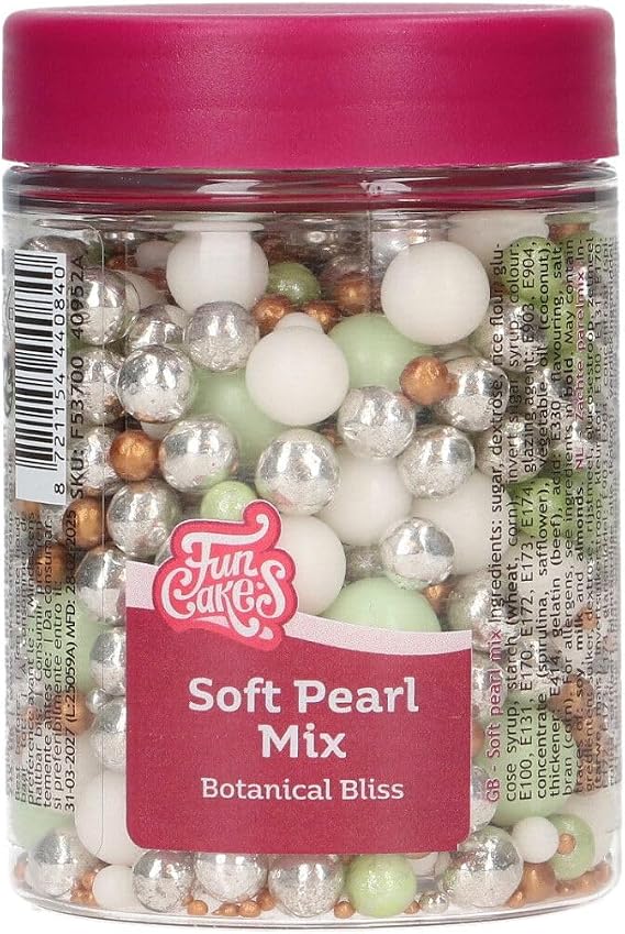 FunCakes Soft Pearls Sugar Pearls, Botanical Bliss, 80 g