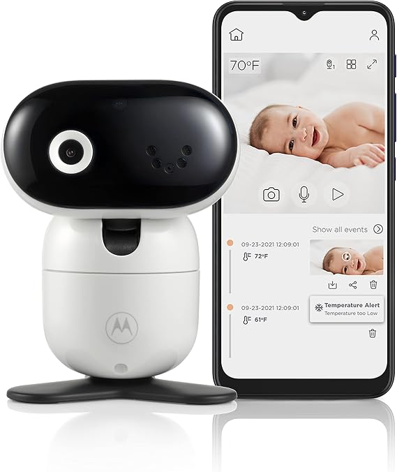 Motorola Nursery PIP1010 CON Baby Monitor - with Camera - Pan, Tilt, Zoom and Night Vision - Including Wall Mount - Motorola Nursery App - Room Temperature, Two-Way Communication and Lullabies