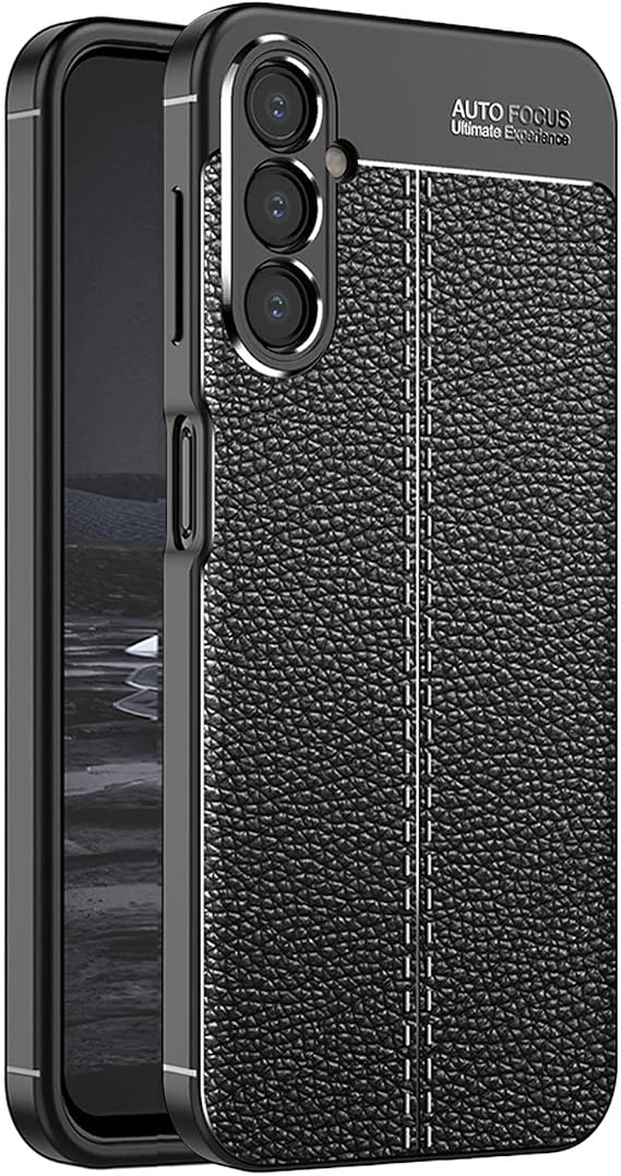 Microsonic Samsung Galaxy A05s Kılıf Deri Dokulu Silikon Siyah [Galaxy A05s ile Uyumlu Kılıf - Siyah]