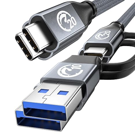 240W USB C Cable 2M 2Pack, USBC to USBC 3.2 Gen2 20Gbps 4K Video Cable