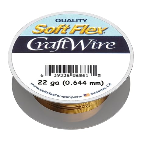 Soft Flex 22ゲージクラフトワイヤー - 永久着色銅線 - 14メートルのジュエリーメイキングオーナメントワイヤー。