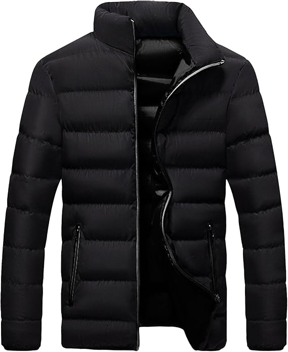 Men's Windproof Insulated Puffer Jacket Winter Quilted Coat Lightweight Water Resistant Alternative Jackets