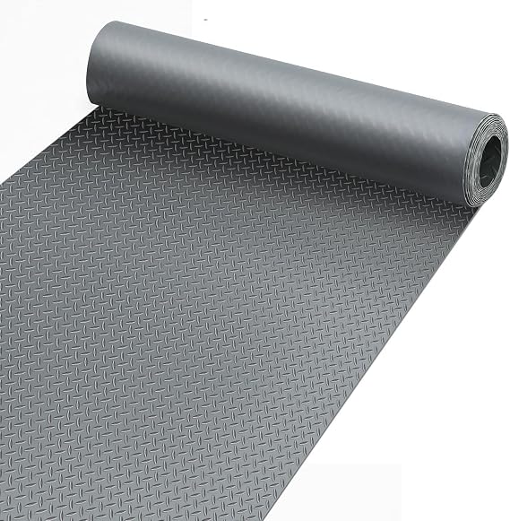 Premium Garage Floor Mat, Commercial Grade Heavy Duty Parking Mat for Garage Floor, Golf Cart Parking, Water/Stain Resistant Floor Runner (Grey Diamond, 4 x 10 Feet)