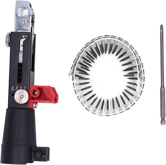 Automatic Chain Nail Adapter for Electric Drill, Cordless Power Drill Attachment for Fast Screw Tightening, Woodworking Tool with Continuous Nailing Function for Gypsum Board and C