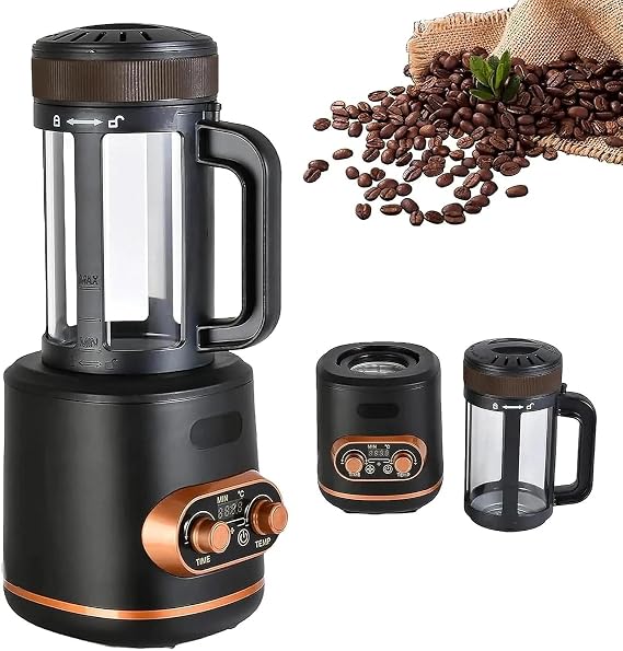 Electric Coffee Roaster Machine - 300g Capacity, 2200W Power, Adjustable Temperature and Time, Transparent Chamber for Home and Commercial Use