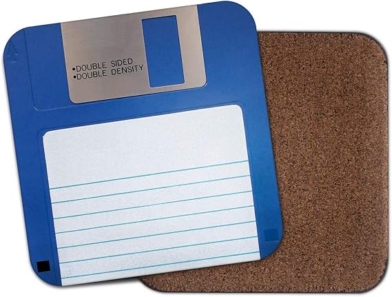 1 x Retro Floppy Disk Effect Coaster - Computer Joke Geek Gamer Dad Brother #29341