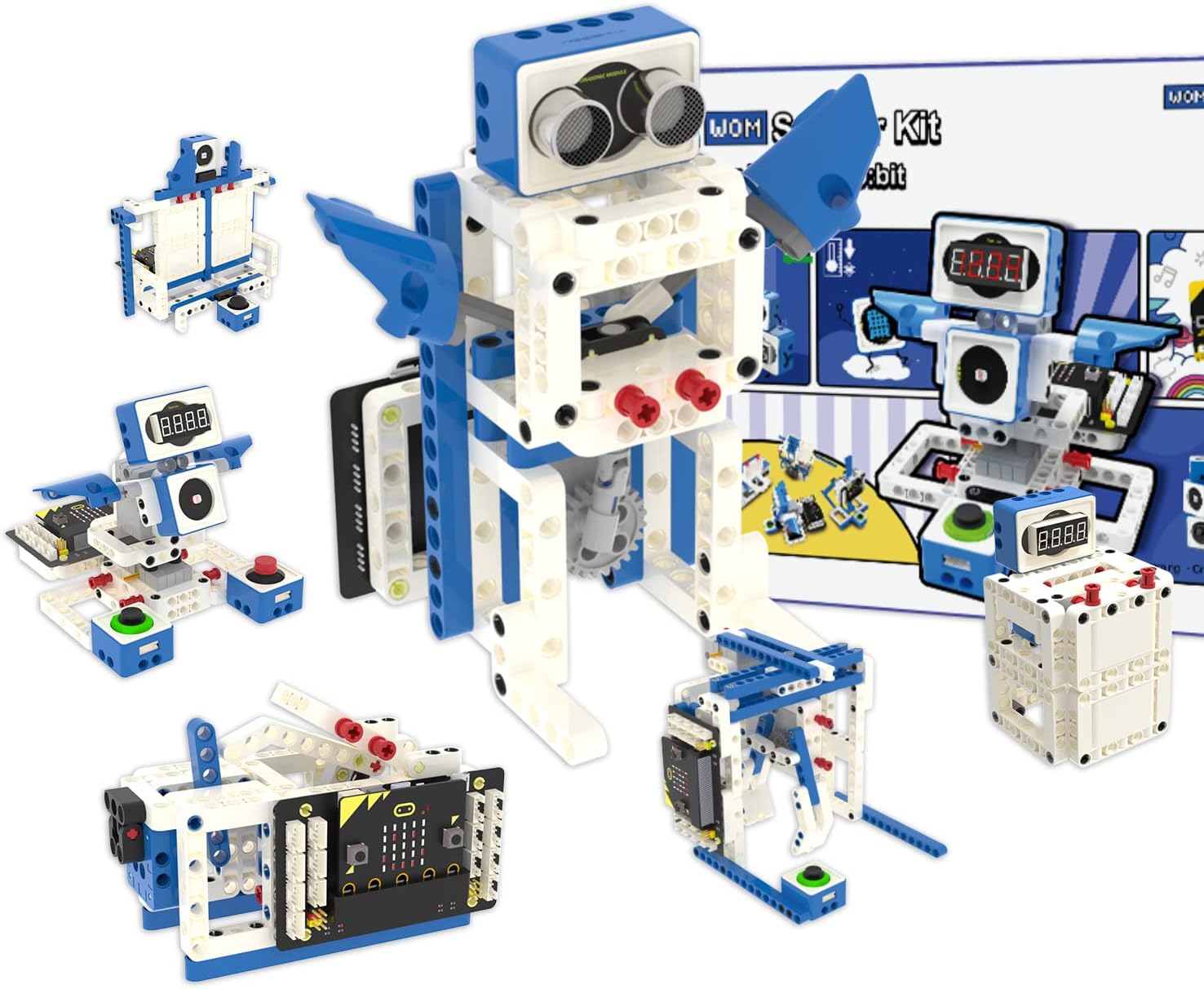 Yahboom Building & Coding STEM Science Electronic Project Learning Kit Microbit Sensor Kit World of Module Kit for 8 Kids Sensor not Included Without Micro:bit