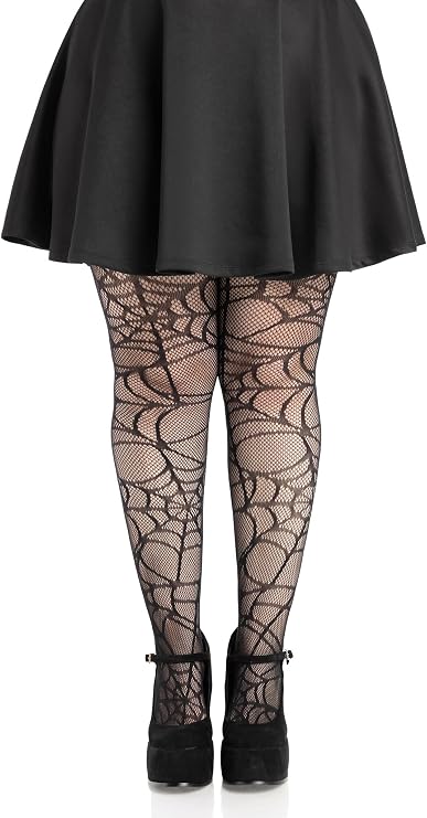 Leg Avenue Spiderweb Halloween Tights Goth Fishnet Alt Clothing Printed Tights for Women