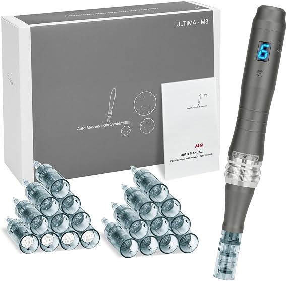 Dr Pen M8 Microneedling Pen Professional Set with 20pcs Cartridges Needles