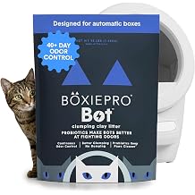 BoxiePro Bot Probiotic Cat Litter for Automatic Litter Boxes, 40+ Day Odor Control, Clumping Clay Kitty Litter, Odor Eliminating Probiotics, Low Dust, No Fragrances, 16 lb