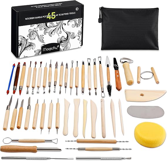 Magicfly 45PCS Clay Sculpting Tools, Ceramic Tools, Polymer Clay Tools