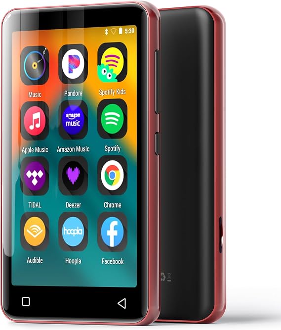 Bluetooth'lu Çocuklar MP3 Çalar, 16GB MP3 Çalar (Kırmızı)