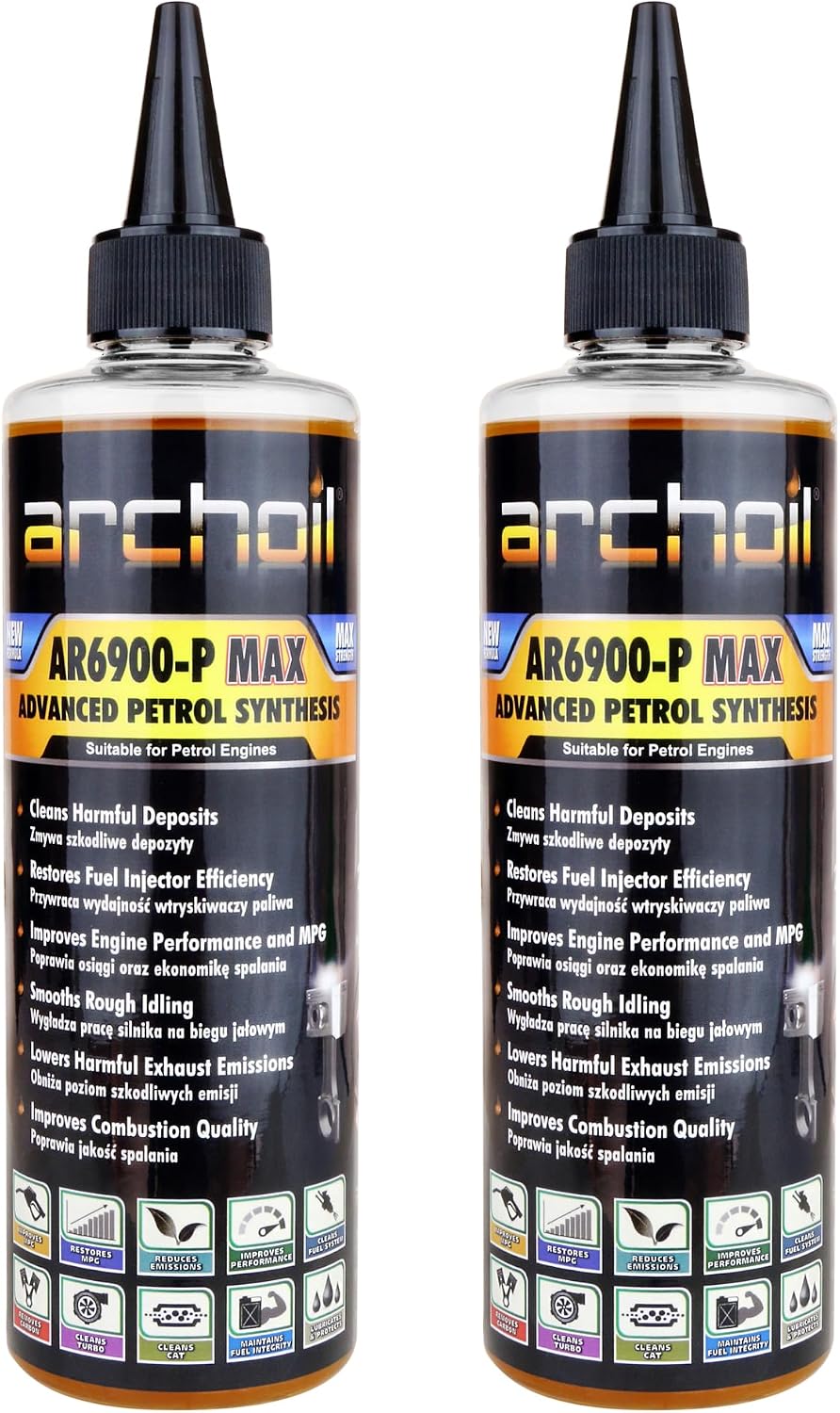 Archoil AR6900-P Max Advanced PETROL Fuel Additive Concentrate, Treats 500L of Fuel, Petrol Injector Cleaner, GPF Turbo EGR Valve Cleaner, Super Unleaded Convertor 2 x 250ml