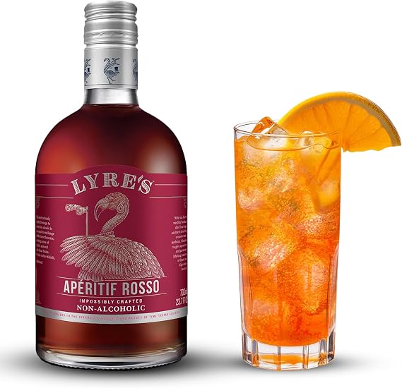 Lyre's Non Alcoholic Aperitif Rosso Spirit, Award Winning Low Calorie Alcohol Free Vermouth Alternative, Vegan Friendly Zero Proof Spirit for Negroni, Manhattan and Cocktails (700ml)