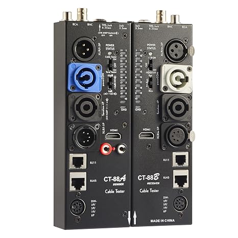 MFL. Detachable Advanced Cable Tester Line Audio Finder Black Cables Checker 10-Way Switch Wire Tracker with LED Indicators, Separate Working Mode, Rectangular