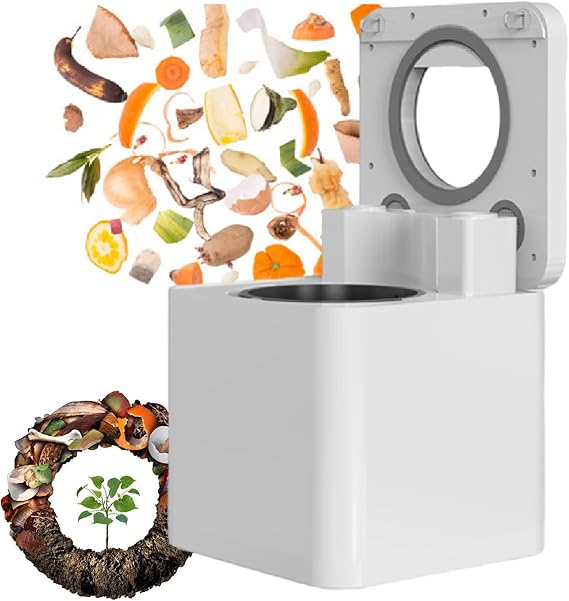 3.3L Smart Compost Bin Outdoor/Indoor, Odorless Intelligent LED Display, Turn Food Waste to Fertilizer for Garden, Food Waste Compost Machine,220V