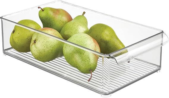 iDesign Stackable Fridge Storage Bin, Clear