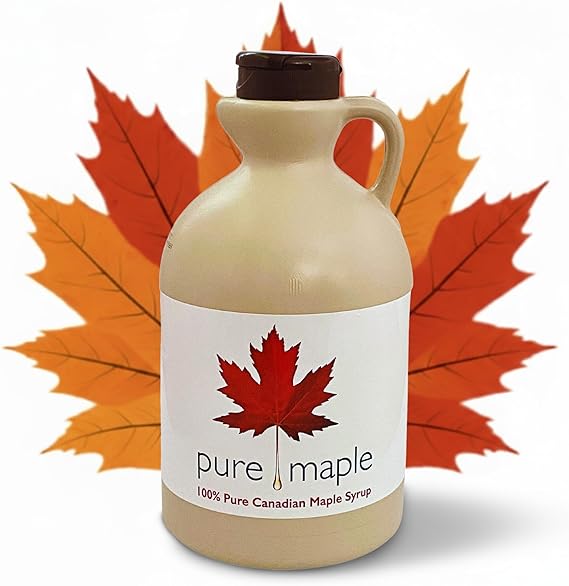Pure Maple 100% Canadian Organic Maple Syrup, Dark Robust Taste 1 Litre Jug