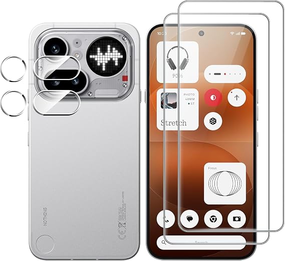for Nothing Phone 4a プロ用スクリーンプロテクター カメラレンズプロテクター付き 硬度9H 傷防止 強化ガラスフリム ケースフレンドリー 指紋防止 傷防止 2+2パック