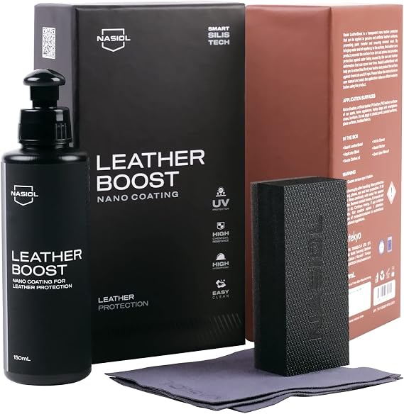 Nasiol Leatherboost Araç,Ev Deri Yüzeyler İçin Nano Kaplama-150 Ml-Deri Bakımı ve Koruması, Detailing, Deri Bakım Kiti, Hakiki Ve Yapay Deri Besleyici, Araç Deri Koltuk Koruyucu Ve Onarıcı