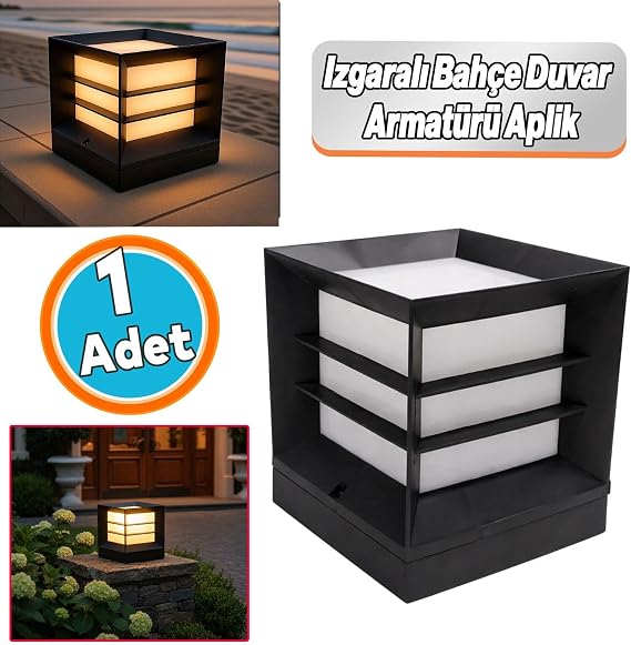 Set Üstü Mega Izgaralı Bahçe Duvar Armatürü 60 cm Aplik Suya Dayanıklı Modern Dış Mekan Aydınlatma