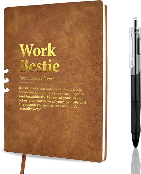 Work Bestie Notebook and Pen Set, Funny Leaving Gifts for Colleagues Women Men, Coworker Farewell New Job Gift, Office Humour Journal Present for Friend, Goodbye Appreciation Gift Box