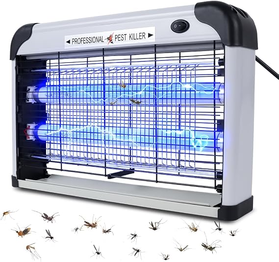 Fly Zapper Electric, Fly Killer,20W UV Indoor Electric Bug Zapper - Powerful 3000V Grid Electronic Bug Catcher for Bedroom, Living Room and Kitchen