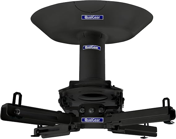 QualGear Pro-AV QG-KIT-CA-3IN-B Tek Kirişli Tavan Adaptörü, 3 inç 1,5 inç Projektör Montaj Kiti Aksesuarı, Siyah