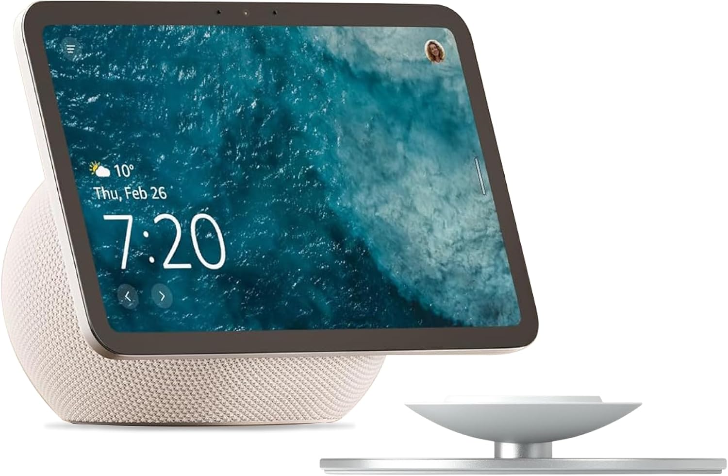 Amazon Echo Show 8, Vibrant HD 8.7" display + Amazon Adjustable Stand - Glacier white