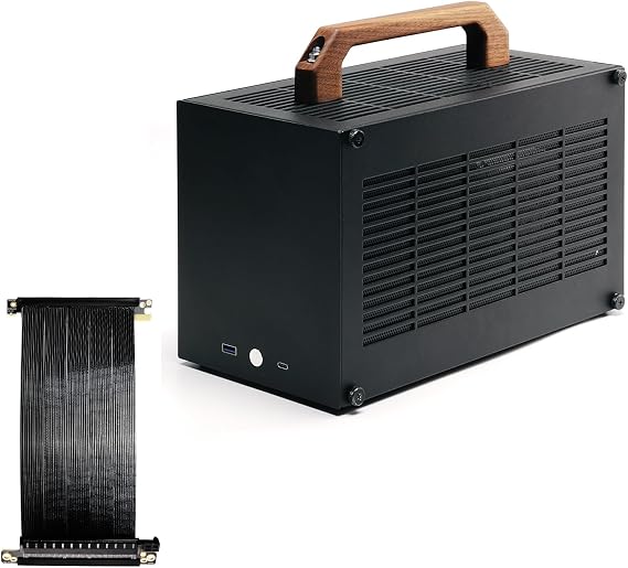 SGPC K49BL 8.3L Mini ITXケース、ポータブルSFFシャーシ、ブラックPCIe 4.0 v3エディション。