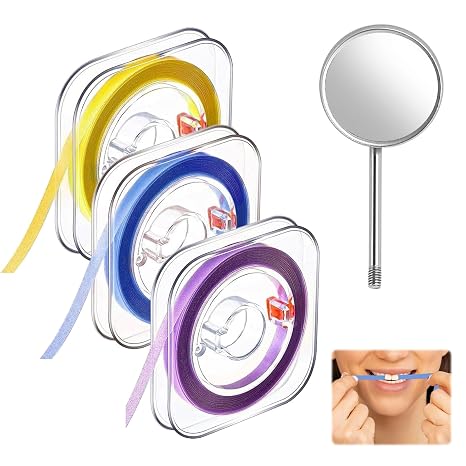 3PCS Tooth File for Sharp Teeth with Dental Mirror,Dental Abrasive Strips,Tooth Polisher Strips,Dental Polishing Strips,Tooth Polisher Tapes for Sanding Grinding(20um,30um,50um)