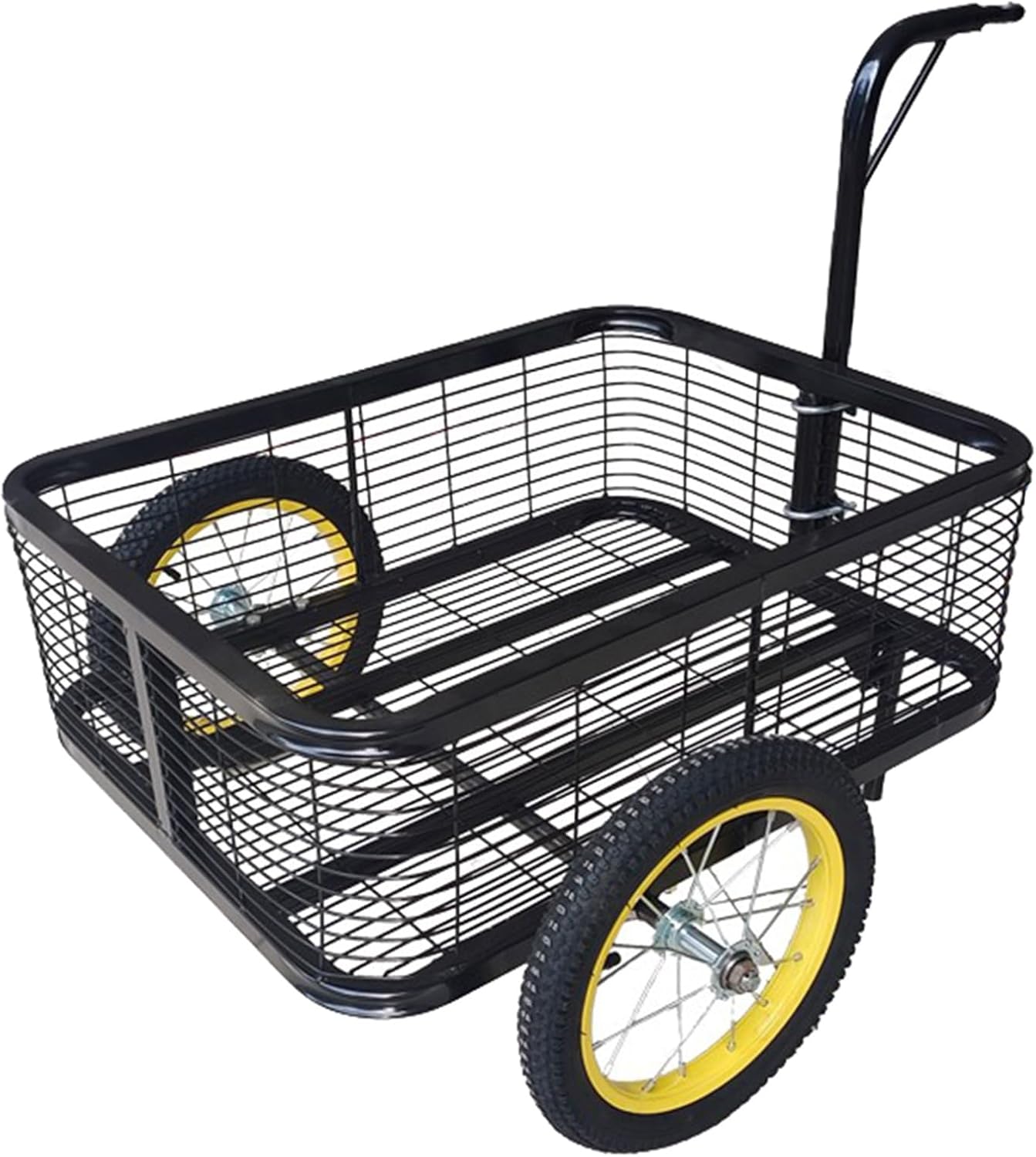 Ebike Cargo Trailer, Heavy-Duty Storage Bicycle Trailer With Universal Bike Hitch, Bicycle Camper Trailer For Pet, Shopping, Park Picnics, HaulingBlackyellow