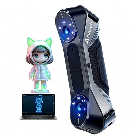 Creality Raptor 3Dスキャナー 3Dプリント用 – 7-ブルーレーザー高速スキャン、0.02mm精度、最大60fps&24ビットフルカラー、Windows&macOS対応