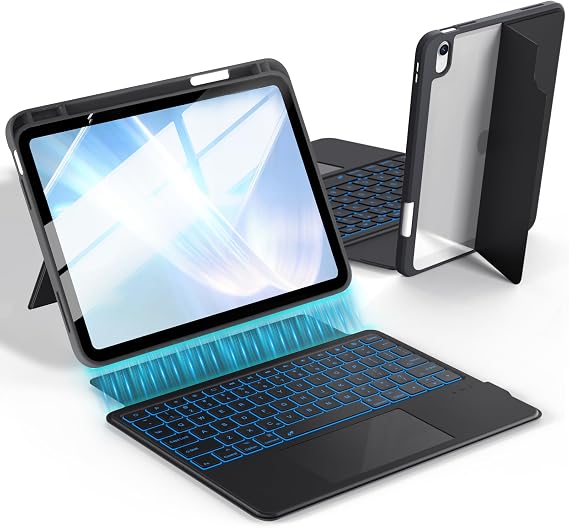 LKV Ipad Keyboard Case with Touchpad for iPad 10th 2022/A16 11th Gen 2025