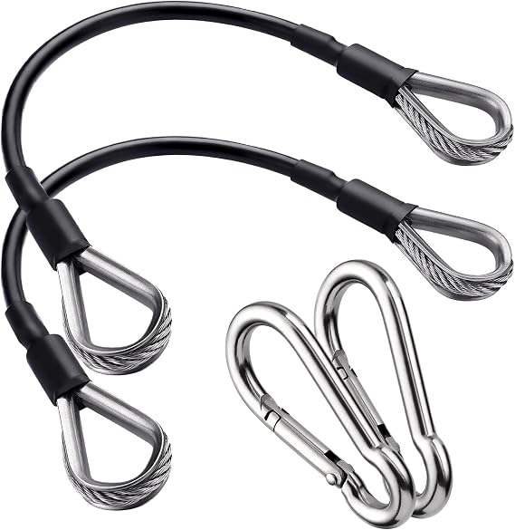 2PCS Gym Cable Extension,Replacement Cable Machine Accessories,Cable Pulley Attachments for Gym -Thick 5mm(0.2inch) Heavy Duty Steel Wire Rope for Home Gym Cable