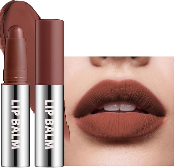Matte Lipstick Crayon for Women,Reddish Brown LongWear Non-Drying Lip Stick