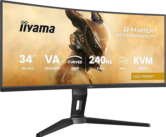 iiyama G-Master Gold Phoenix GCB3486WQSCP-B1 Curved UWQHD VA Gaming Monitor