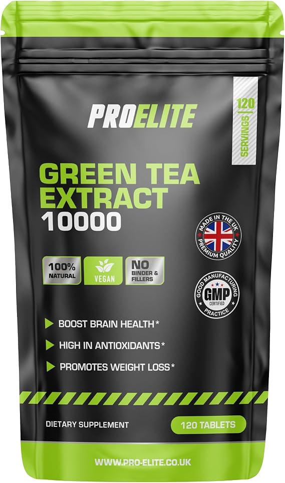 Green Tea Extract 10,000mg of Antioxidant 120 Tablet | 95% Polyphenols (297mg per Tablet) | (4 Months Supply) | Resealable and Recyclable Pouch | Vegan & Vegetarian | by PROELITE