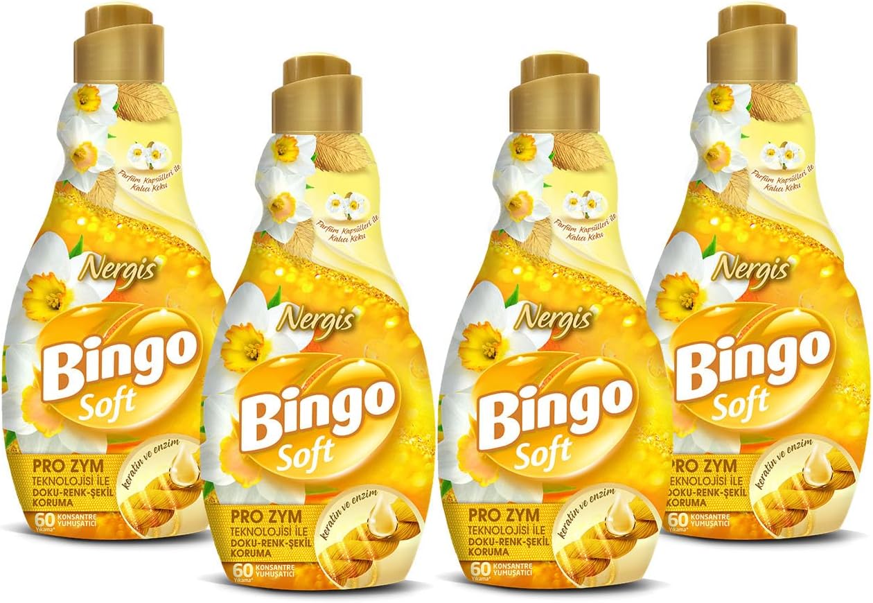 Bingo Soft Concentrated Laundry Softener Narcissus 1440 ml X 4 Pieces