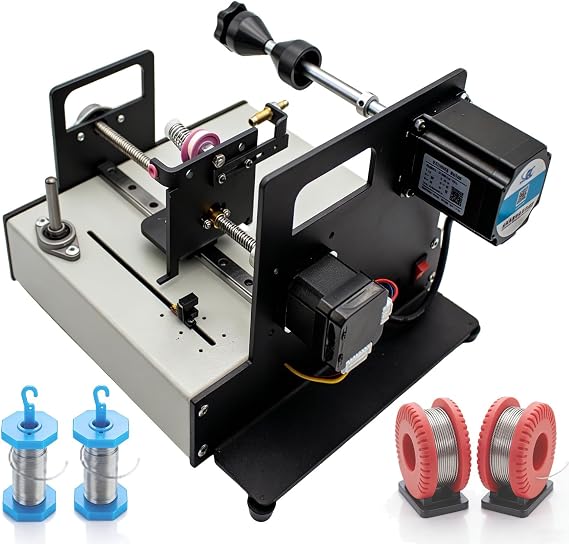 Coil Winding Machine, Automatic Wire Winder with LCD Screen, 120-900 RPM, 0.01mm Accuracy, Ideal for Metal Wire, Fishing Line, Enameled Wires, Silk Thread
