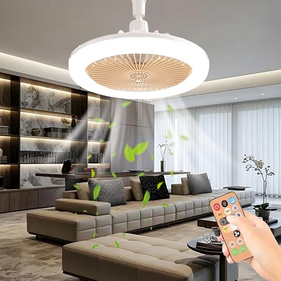 Remote Control Aromatherapy Ceiling Fan with Light, Small Ceiling Fan with Light, Timing, 3 Color Dimmable LED, 3 Speeds for Kitchen Bedroom Basement Dining Living Room (Beige) [Energy Class A]